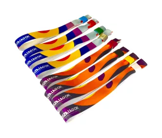   Digitális színes Textil karszalag - Műanyag vagy Aluminium gyűrűvel - Gyerek méret (30cm)