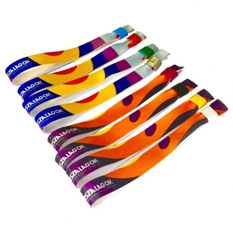 Digitális színes Textil karszalag - Műanyag vagy Aluminium gyűrűvel - Gyerek méret (30cm) - EXPRESS