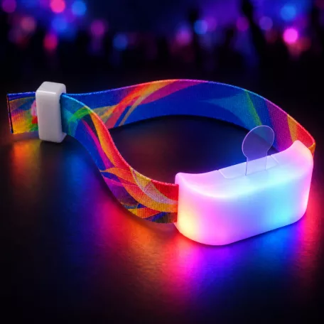 LED rádió vezérelt világító textil karszalagok - Felirattal