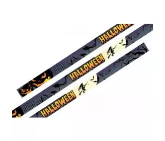   Textil karszalag színes szatén mintás 15mm - Halloween Boszorkányos - műanyag önzáró gyűrűvel