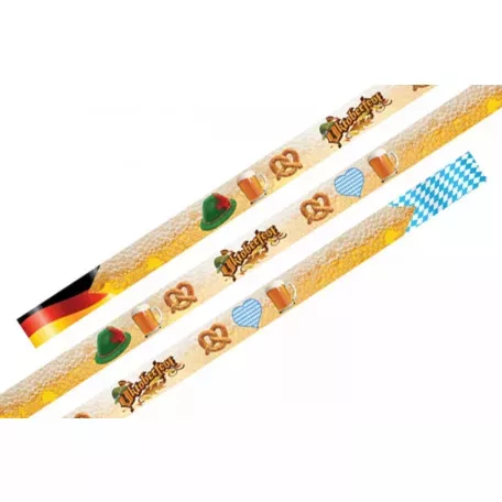 Textil karszalag színes szatén mintás 15mm - Oktoberfest pereces - műanyag önzáró gyűrűvel