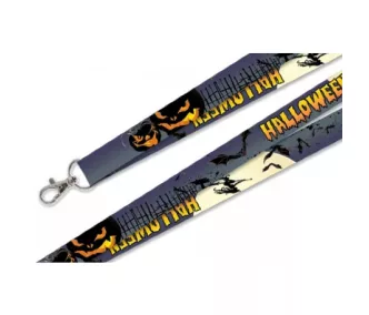  Nyakpánt mintás szatén színes 20mm - karabínerrel - Halloween Boszorkányos