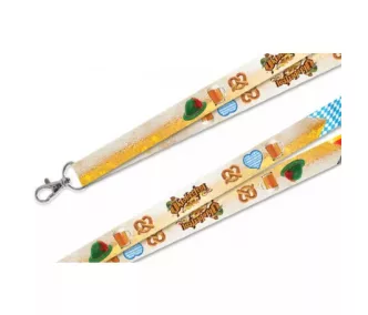   Nyakpánt mintás szatén színes 20mm karabínerrel - Oktoberfest pereces