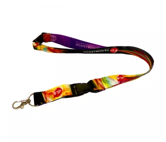   Bordázott Nyakpánt feliratos 20x900mm - Karabínerrel, biztonsági szakító csattal és toldó csattal