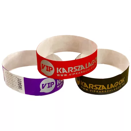 Tyvek 3/4 karszalag tartós, sorszámozott és vízálló - 1 szín felirattal (TOP Minőség)