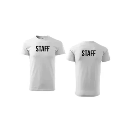 Unisex környakú póló STAFF felirattal
